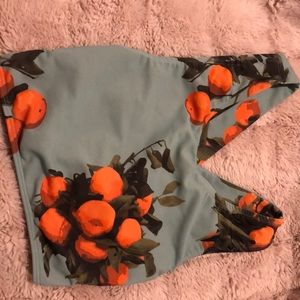 Albion Women's Swim Top - Orange and Green Floral